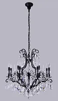 Люстра подвесная MAGNIFICO SP13 BLACK/TRANSPARENT Crystal Lux без плафона на 13 ламп, основание чёрное в стиле классический Люстра подвесная MAGNIFICO SP13 BLACK/TRANSPARENT Crystal Lux без плафона на 13 ламп, основание чёрное в стиле классический
